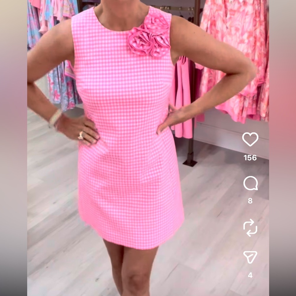 Lilly Pulitzer Edita Stretch Shift Dress Sunkissed Pink New